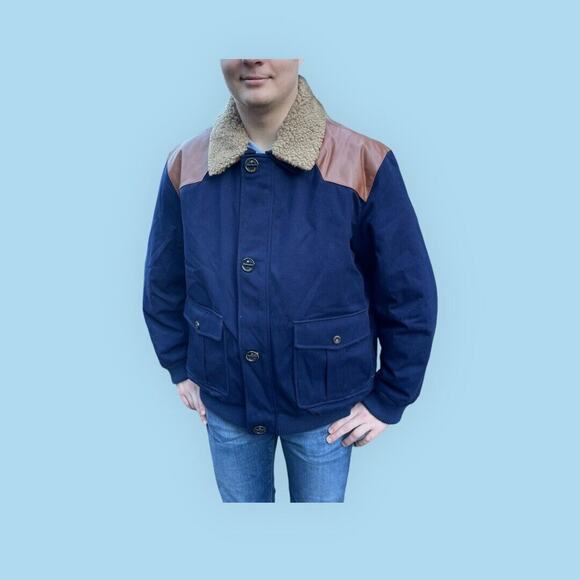 Rainforest Men's Navy Blue Thermolux Quilted Jacket Sz XL $495 - Picture 14 of 16